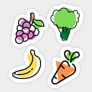 Fruit and Veggie Stickers, Bandana Sticker